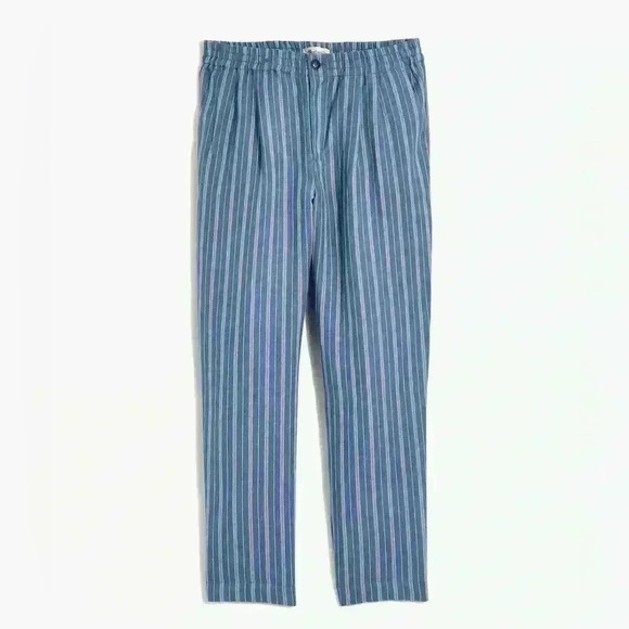 Madewell Linen-Blend Track Trousers in Stripe - Picture 2 of 5